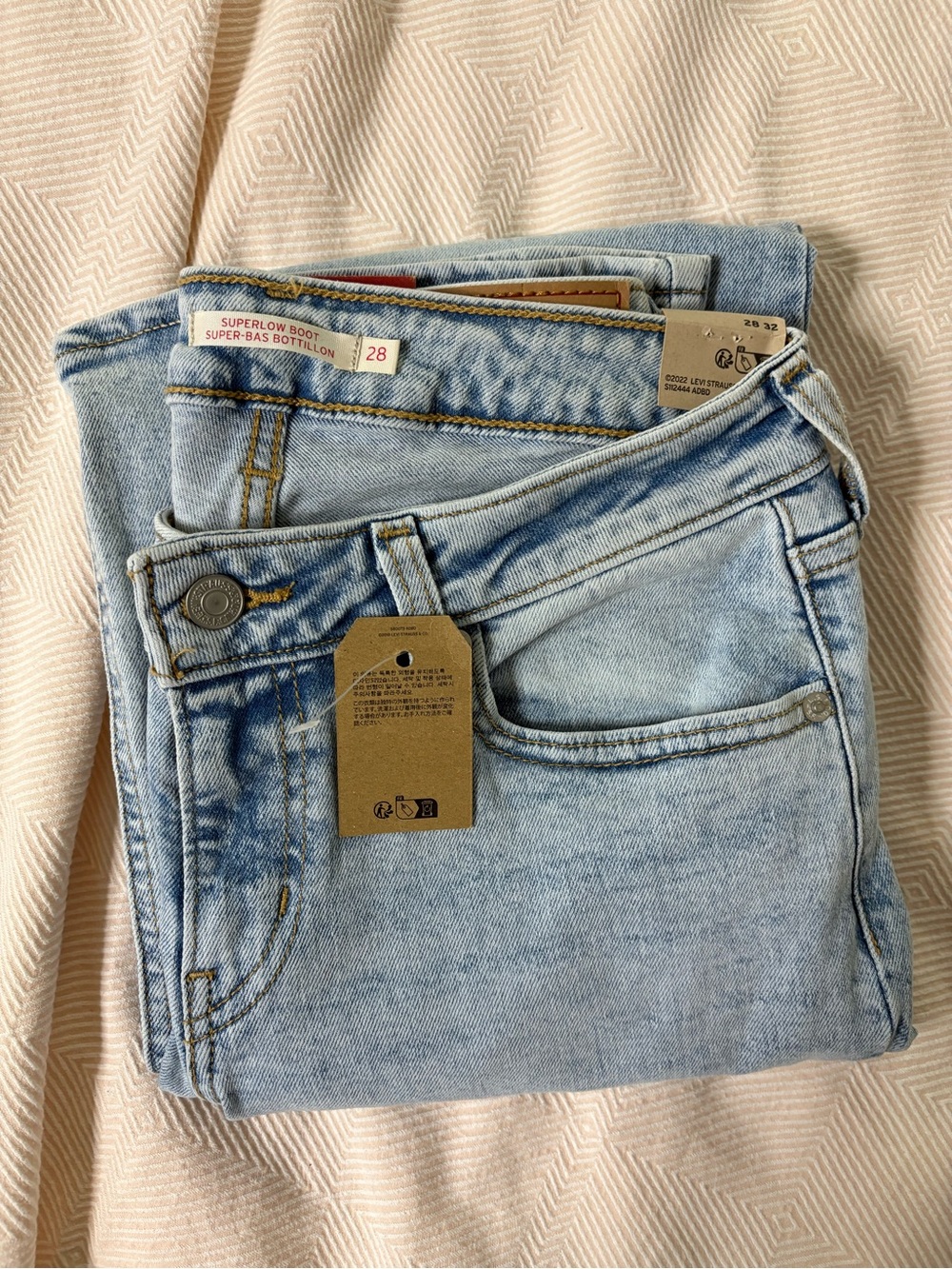 Levi's Light Wash Superlow Boot Cut Jeans